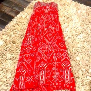 Coral strapless sundress